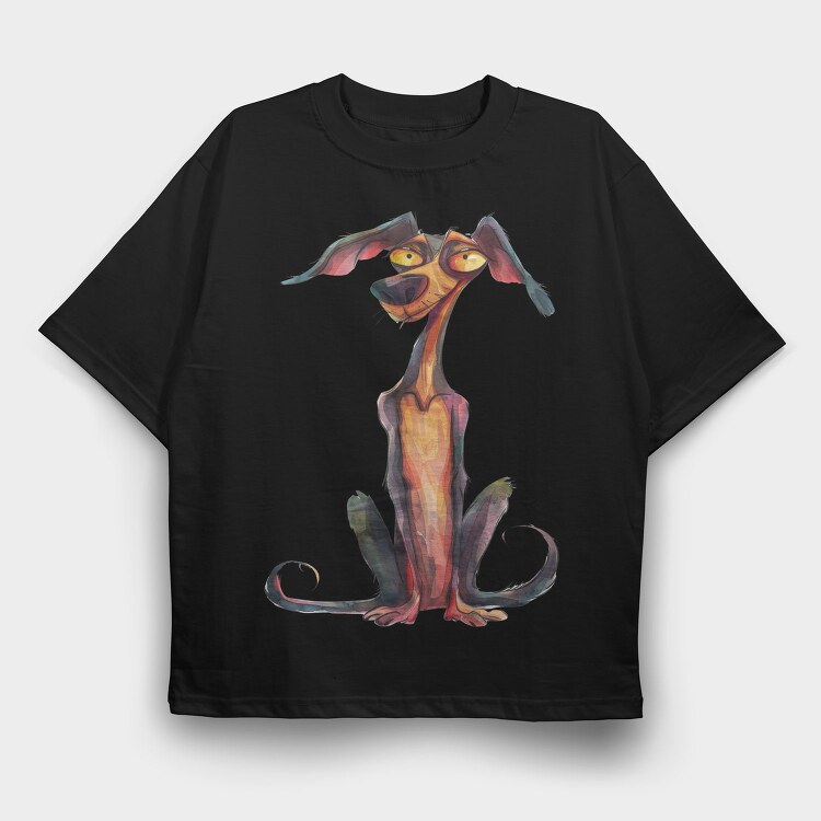 Colorful Quirky Dog, Tricou Oversize Barbati (Unisex)