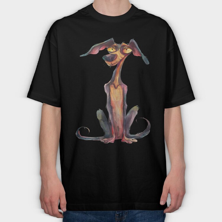Colorful Quirky Dog, Tricou Oversize Barbati (Unisex)