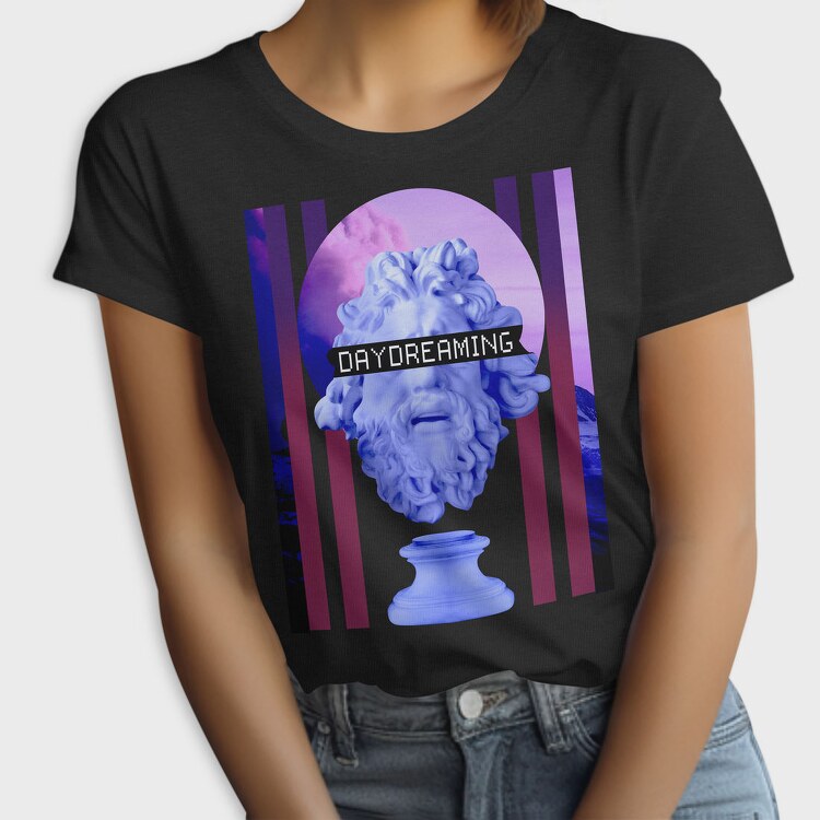 Daydreaming Statue Vaporwave Sculpture, Tricou Femei