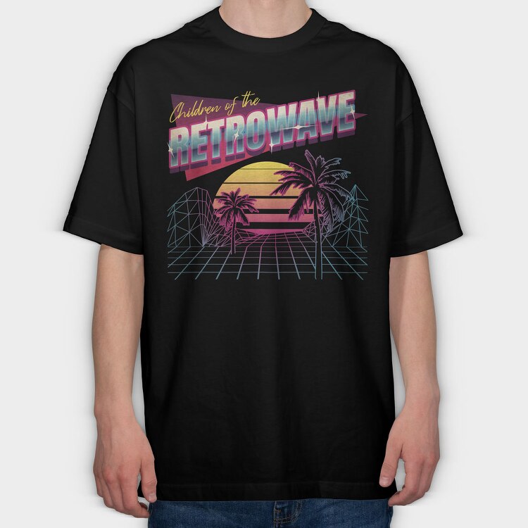 Retrowave Child Children Of The Tote, Tricou Oversize Barbati (Unisex)