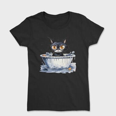 Angry Cat Bath Time, Tricou Femei
