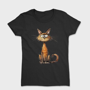 Angry Cat Sitting, Tricou Femei