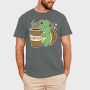 Turtle Drinking Cofffee, Tricou Barbati (Unisex)