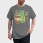 Turtle Drinking Cofffee, Tricou Barbati (Unisex)
