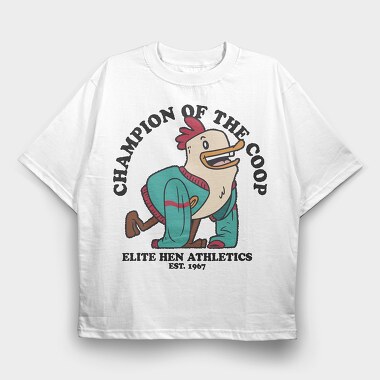 Elite Hen Athlete Vintage Chicken, Tricou Oversize Barbati (Unisex)