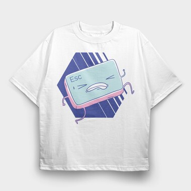 Escape Key Running Esc, Tricou Oversize Barbati (Unisex)