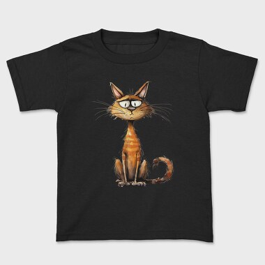 Angry Cat Sitting, Tricou Copii