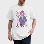 Anime Girl Listening Music Skate Chill, Tricou Barbati (Unisex)