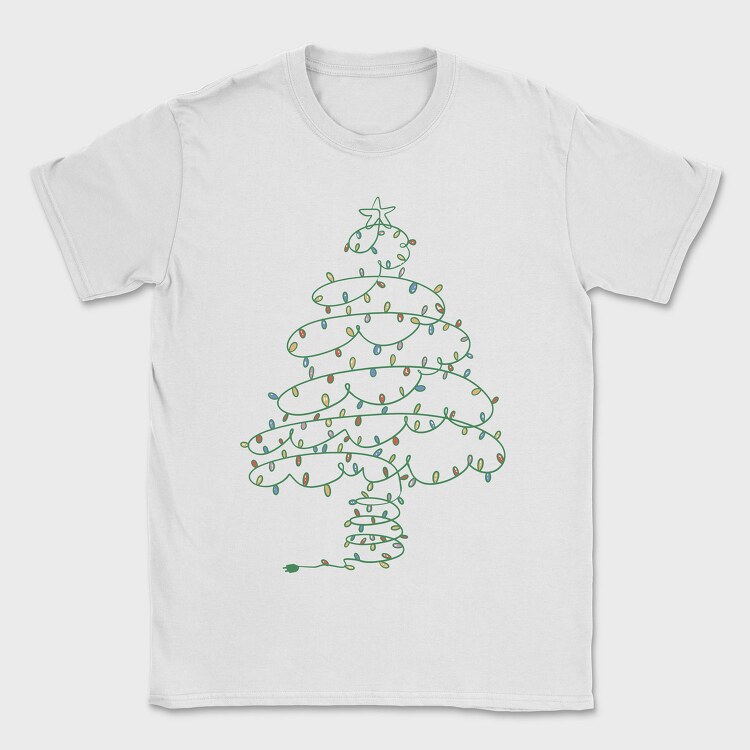Christmas Tree Made Of Lights, Tricou Barbati (Unisex)