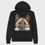 Akita Lover Peeking, Hanorac Oversize Barbati (Unisex)