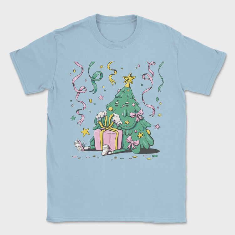 Christmas Tree New Year Character Present Pillow, Tricou Barbati (Unisex)