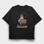 Whimsical Frog Gentleman Musician, Tricou Oversize Barbati (Unisex)