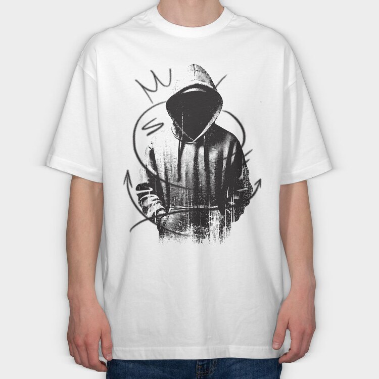 Edgy Urban Hoodie Hip Hop Character, Tricou Oversize Barbati (Unisex)