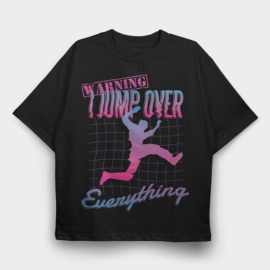 Retrowave Parkour Jump, Tricou Oversize Barbati (Unisex)