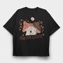 Two Kawaii Mushrooms With The Words Mush Love, Tricou Oversize Barbati (Unisex)