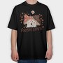 Two Kawaii Mushrooms With The Words Mush Love, Tricou Oversize Barbati (Unisex)