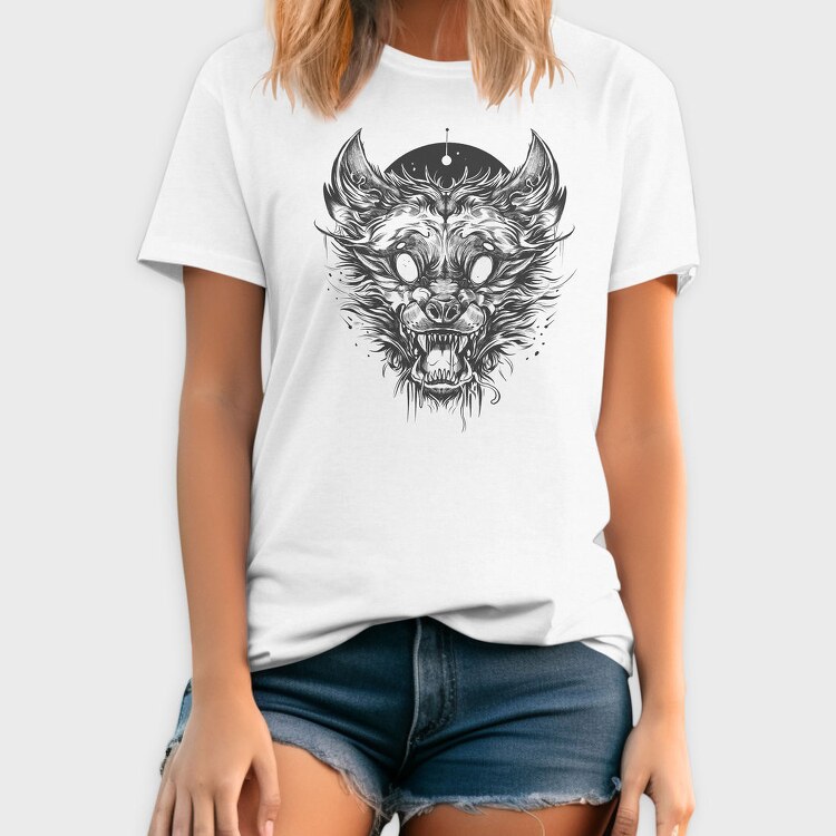 White Eyes Wolf Creature Goth, Tricou Barbati (Unisex)