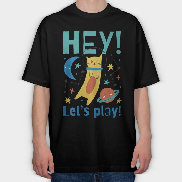 Hey Lets Play, Tricou Oversize Barbati (Unisex)