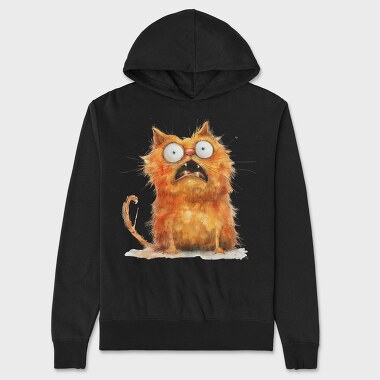 Angry Cat Expression, Hanorac Oversize Barbati (Unisex)