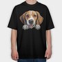 American Foxhound Peeking, Tricou Oversize Barbati (Unisex)
