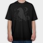 Night Raven And Skull Mug, Tricou Oversize Barbati (Unisex)