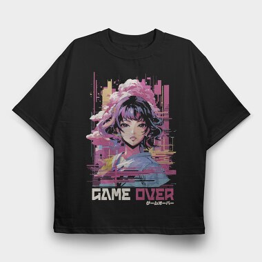 Anime Glitch Vaporwave, Tricou Oversize Barbati (Unisex)