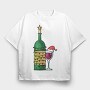 Christmas Wine Glass, Tricou Oversize Barbati (Unisex)