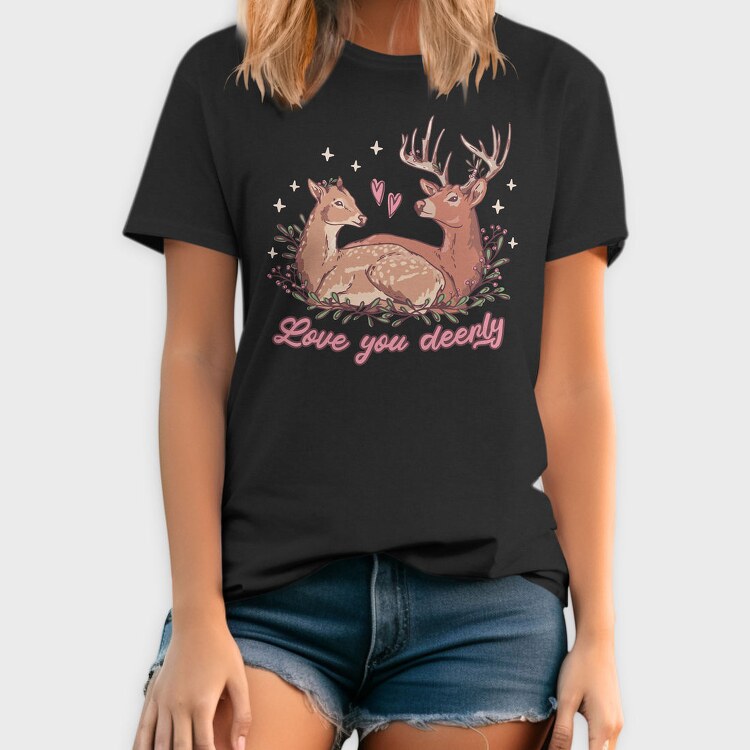 Deer In Love Valentine, Tricou Barbati (Unisex)