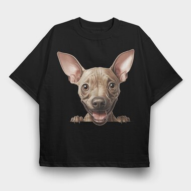 American Hairless Terrier, Tricou Oversize Barbati (Unisex)
