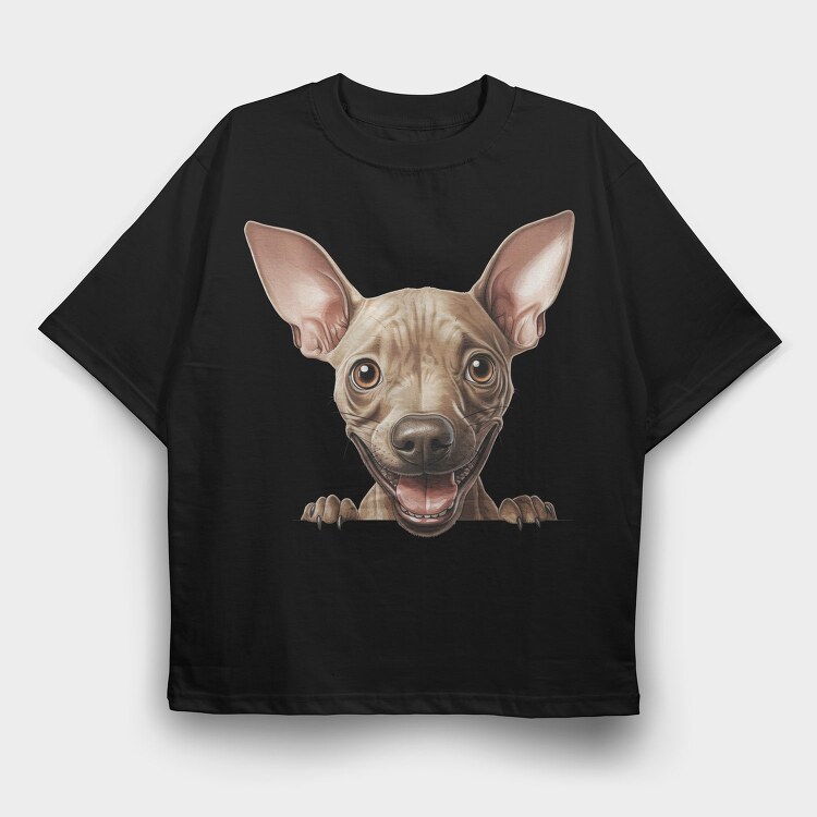 American Hairless Terrier, Tricou Oversize Barbati (Unisex)