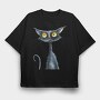 Angry Cat Eyes, Tricou Oversize Barbati (Unisex)