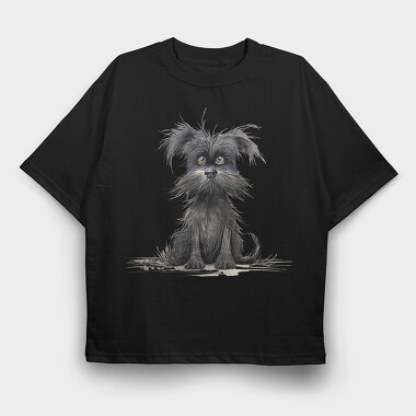 Affenpinscher Face, Tricou Oversize Barbati (Unisex)