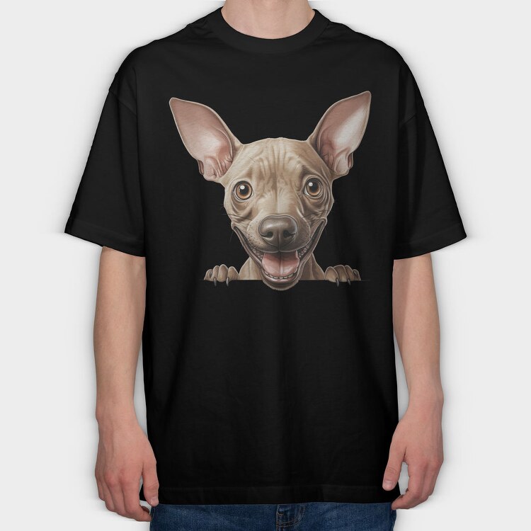 American Hairless Terrier, Tricou Oversize Barbati (Unisex)