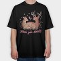Deer In Love Valentine, Tricou Oversize Barbati (Unisex)