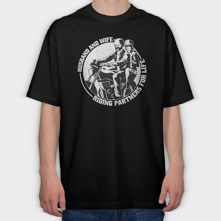 Riders Couple Love Quote, Tricou Oversize Barbati (Unisex)