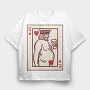 Chubby King Of Hearts Card, Tricou Oversize Barbati (Unisex)