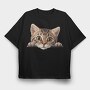 American Shorthair Peep, Tricou Oversize Barbati (Unisex)