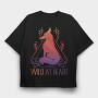 Wild At Heart Fox Dark Animals, Tricou Oversize Barbati (Unisex)