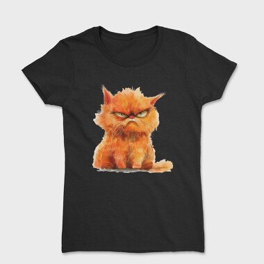 Angry Cat Watercolor, Tricou Femei