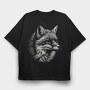 Wild Fox Monochromatic Portrait, Tricou Oversize Barbati (Unisex)