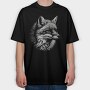 Wild Fox Monochromatic Portrait, Tricou Oversize Barbati (Unisex)