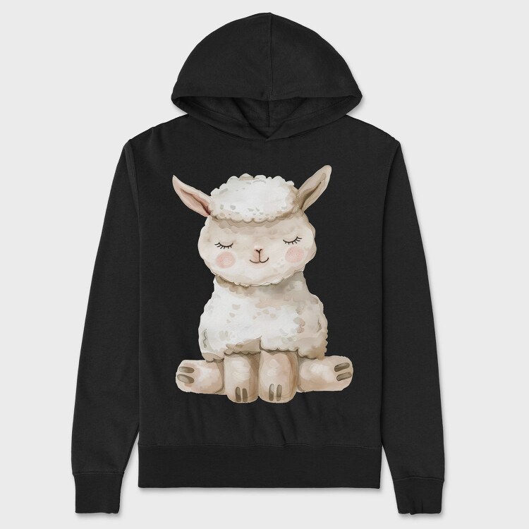 Alpaca Sleeping Cute, Hanorac Oversize Barbati (Unisex)