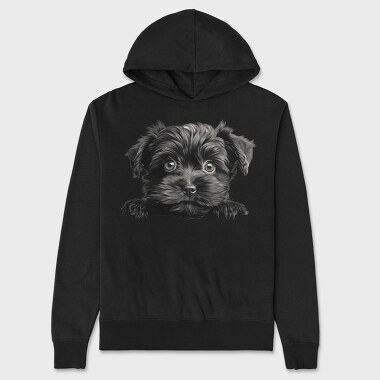 Affenpinscher Peeking, Hanorac Oversize Barbati (Unisex)