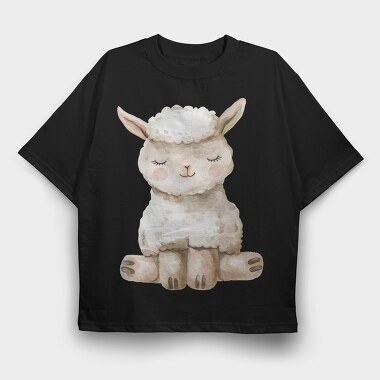 Alpaca Sleeping Cute, Tricou Oversize Barbati (Unisex)
