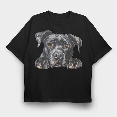 American Staffordshire Terrier Peeking Face, Tricou Oversize Barbati (Unisex)