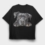 American Staffordshire Terrier Peeking Face, Tricou Oversize Barbati (Unisex)