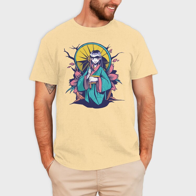 Umbrella Anime Girl, Tricou Barbati (Unisex)