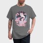 Demon Japanese Fantasy Girl Sorceress Horn Sakura, Tricou Barbati (Unisex)