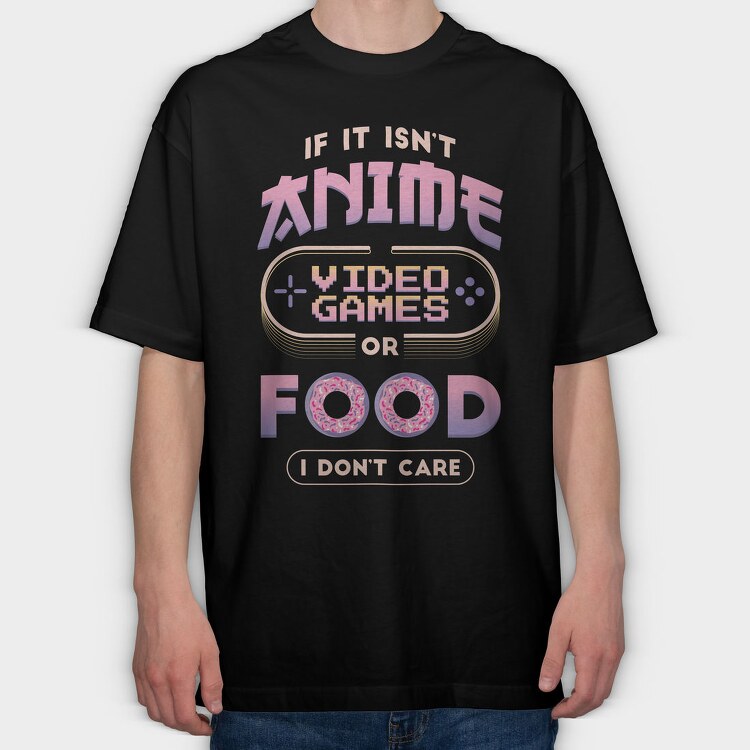Anime Video Games Food, Tricou Oversize Barbati (Unisex)