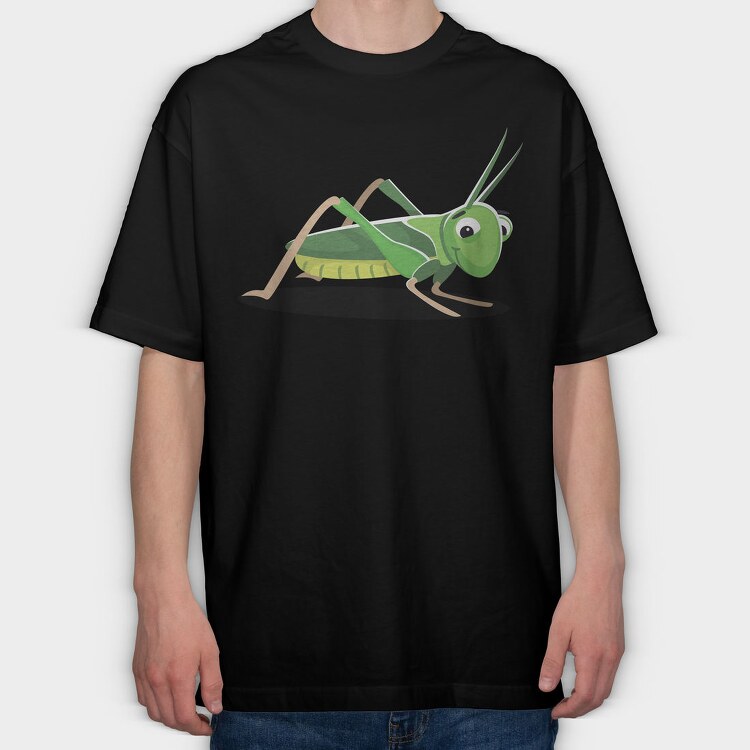 Grasshopper Grin, Tricou Oversize Barbati (Unisex)